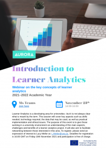 Webinar on the key concepts of learner analytics